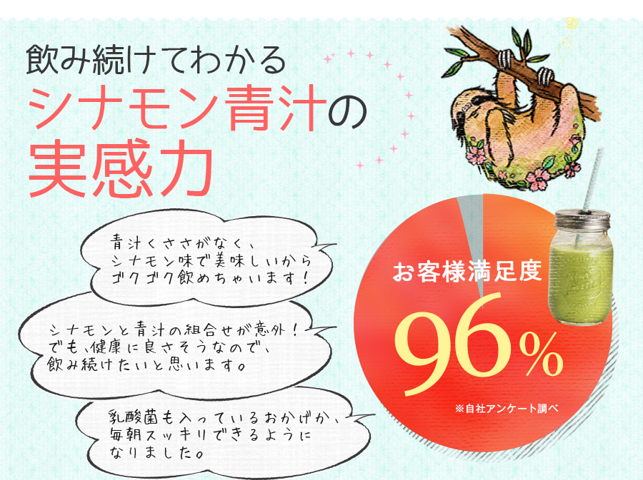 飲み続けてわかるシナモン青汁の実感力