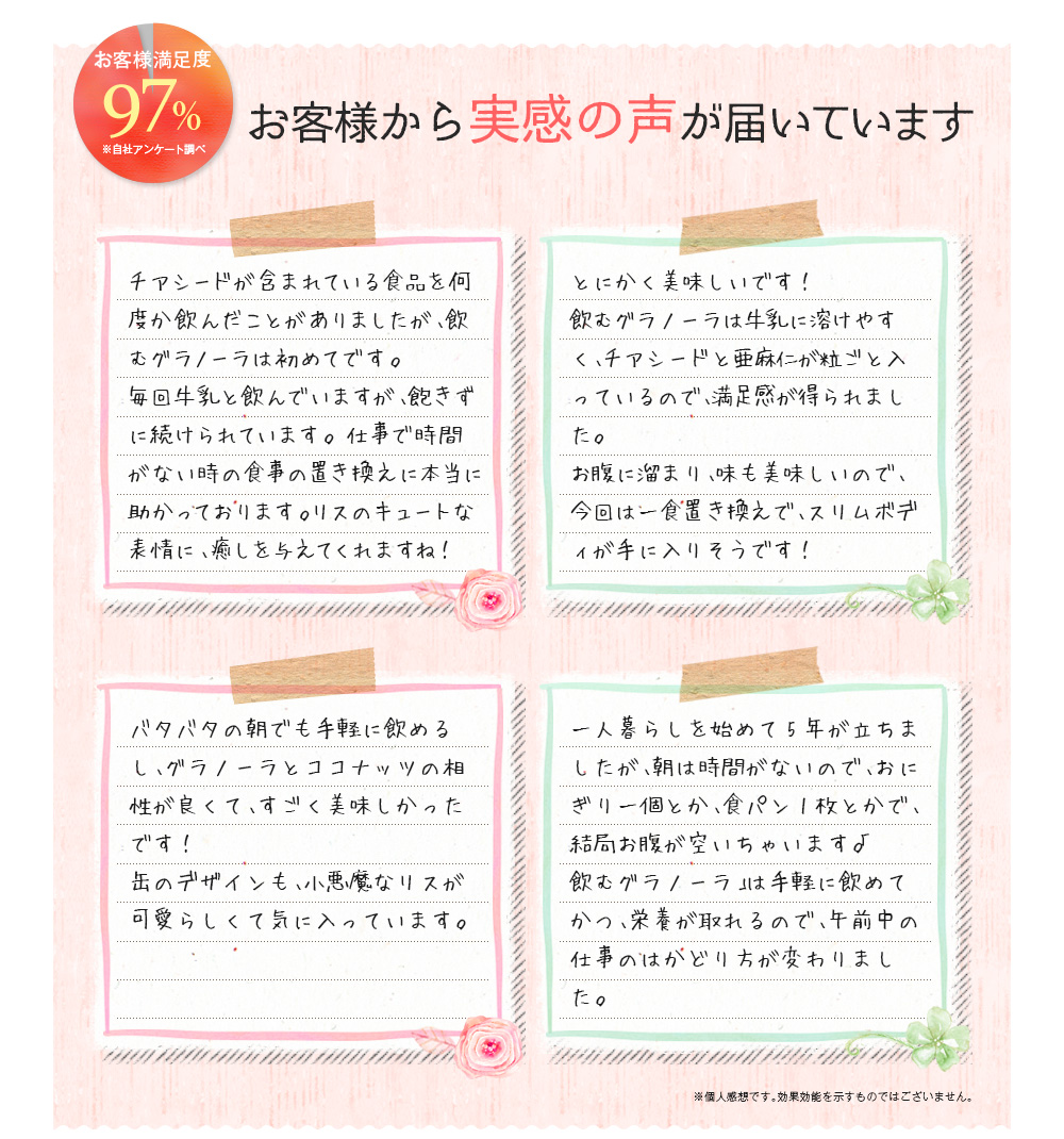 お客様から実感の声が届いています